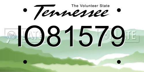 IO81579 Tennessee License Plate