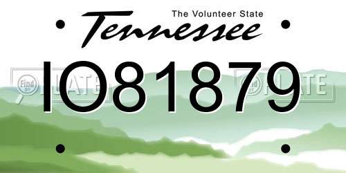 IO81879 Tennessee License Plate