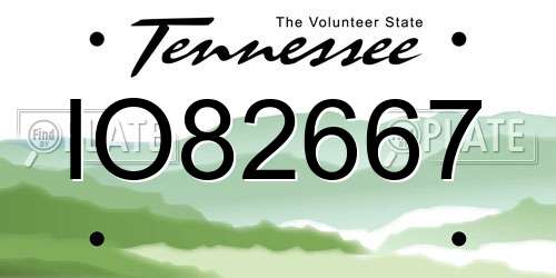 IO82667 Tennessee License Plate