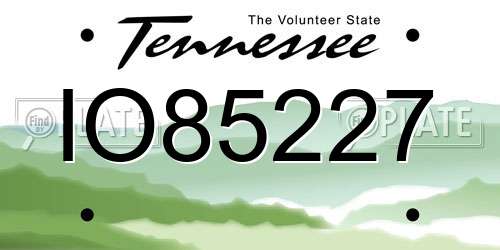 IO85227 Tennessee License Plate