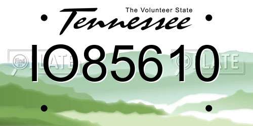 IO85610 Tennessee License Plate