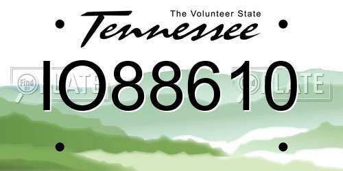 IO88610 Tennessee License Plate