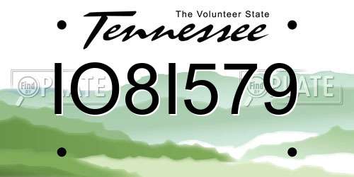 IO8I579 Tennessee License Plate