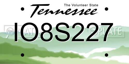 IO8S227 Tennessee License Plate