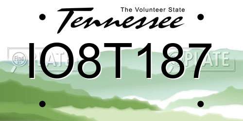 IO8T187 Tennessee License Plate