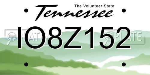 IO8Z152 Tennessee License Plate