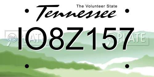 IO8Z157 Tennessee License Plate