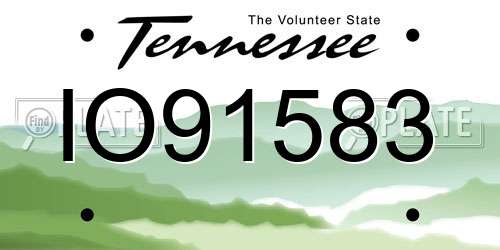 IO91583 Tennessee License Plate