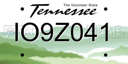 IO9Z041 Tennessee License Plate
