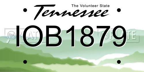 IOB1879 Tennessee License Plate