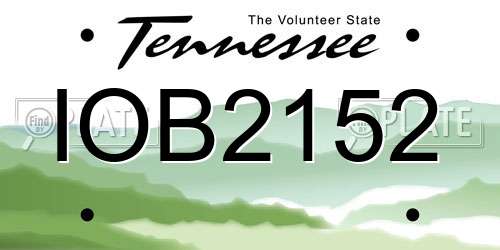 IOB2152 Tennessee License Plate