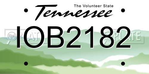 IOB2182 Tennessee License Plate