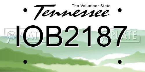 IOB2187 Tennessee License Plate