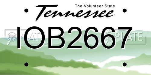 IOB2667 Tennessee License Plate