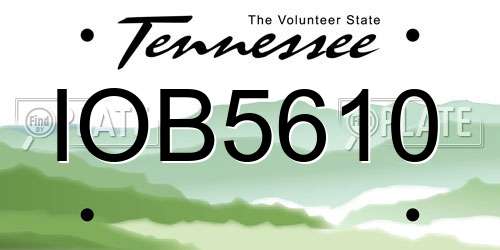 IOB5610 Tennessee License Plate