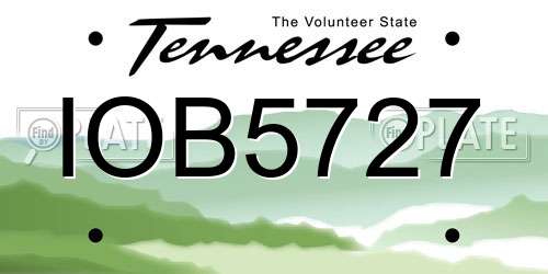 IOB5727 Tennessee License Plate