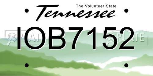 IOB7152 Tennessee License Plate