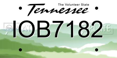 IOB7182 Tennessee License Plate