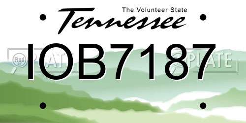 IOB7187 Tennessee License Plate