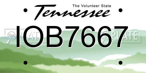 IOB7667 Tennessee License Plate