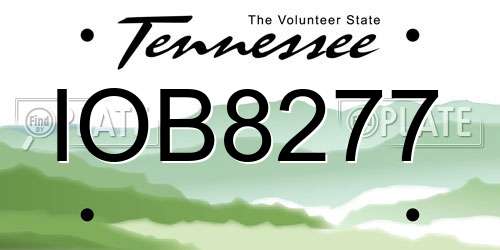 IOB8277 Tennessee License Plate