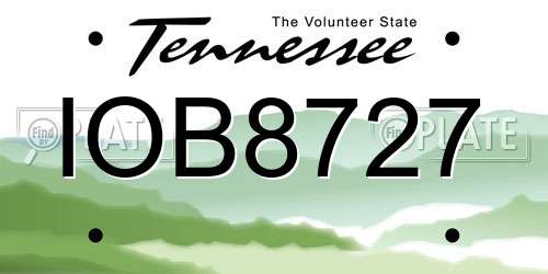 IOB8727 Tennessee License Plate