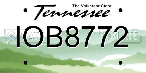IOB8772 Tennessee License Plate