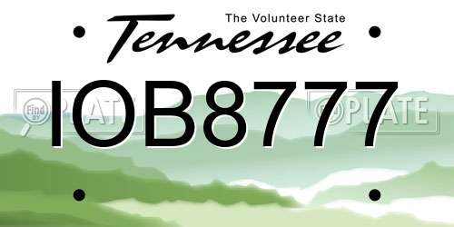 IOB8777 Tennessee License Plate
