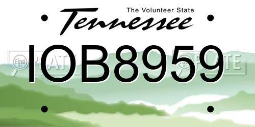 IOB8959 Tennessee License Plate