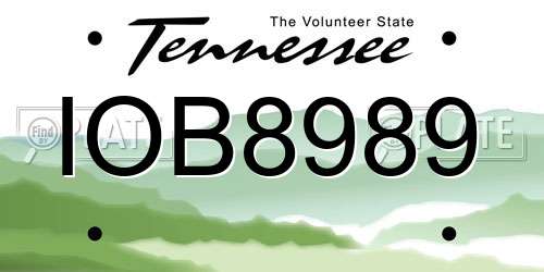 IOB8989 Tennessee License Plate