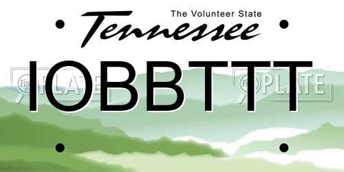 IOBBTTT Tennessee License Plate
