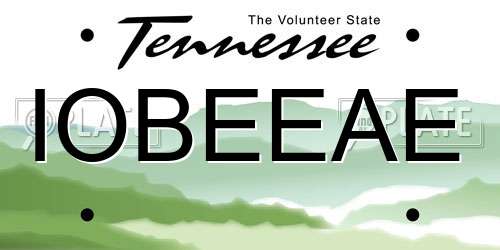 IOBEEAE Tennessee License Plate