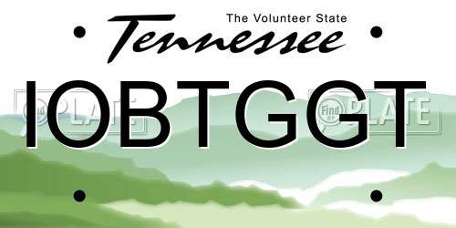 IOBTGGT Tennessee License Plate
