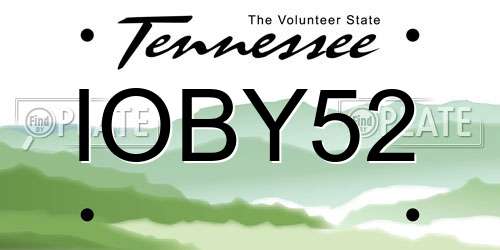 IOBY52 Tennessee License Plate