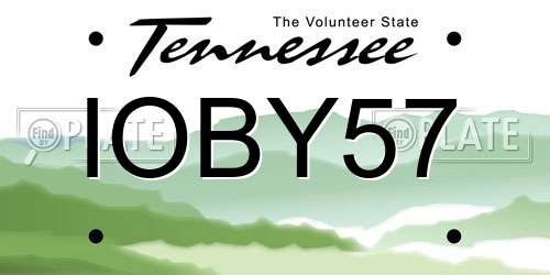 IOBY57 Tennessee License Plate