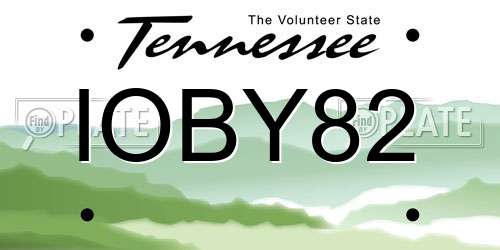 IOBY82 Tennessee License Plate