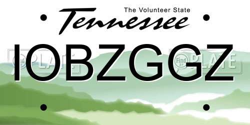 IOBZGGZ Tennessee License Plate