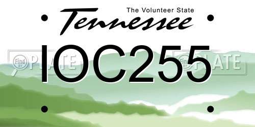 IOC255 Tennessee License Plate