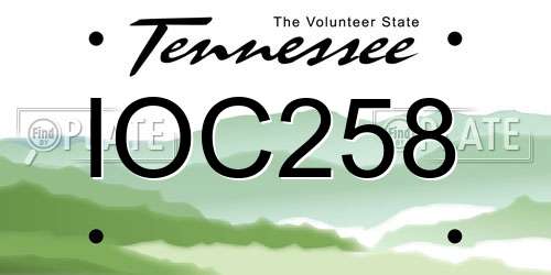 IOC258 Tennessee License Plate