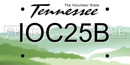 IOC25B Tennessee License Plate
