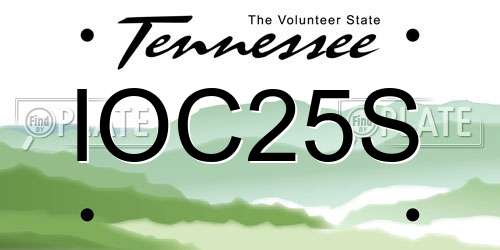 IOC25S Tennessee License Plate