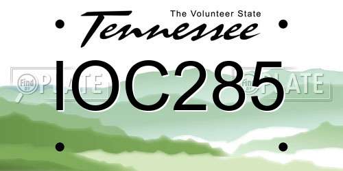 IOC285 Tennessee License Plate