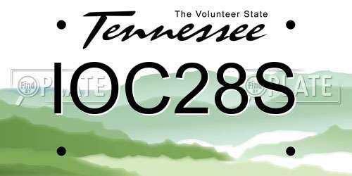 IOC28S Tennessee License Plate