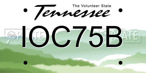 IOC75B Tennessee License Plate