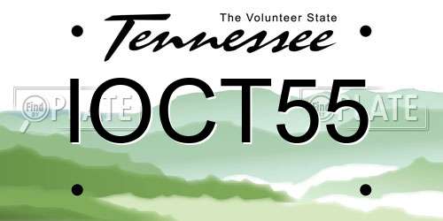 IOCT55 Tennessee License Plate