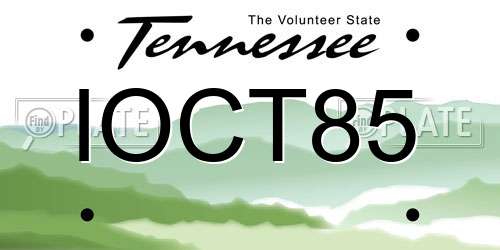 IOCT85 Tennessee License Plate