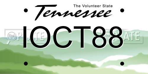 IOCT88 Tennessee License Plate