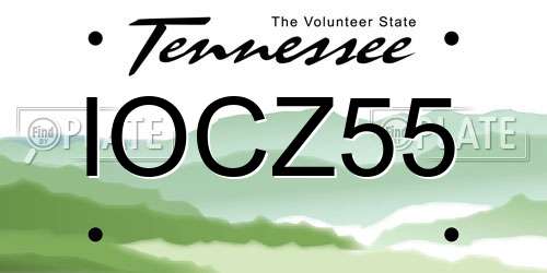 IOCZ55 Tennessee License Plate
