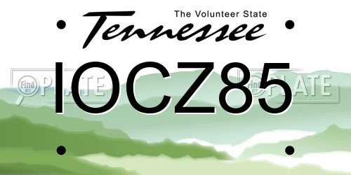 IOCZ85 Tennessee License Plate