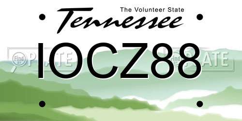 IOCZ88 Tennessee License Plate